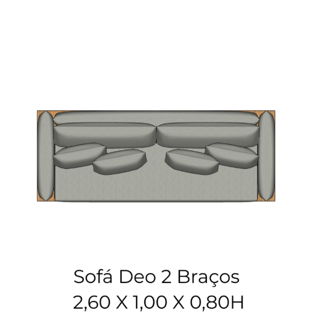 Módulo Sofá Deo 2Br. - 2,60 X 1,00 X 0,80H