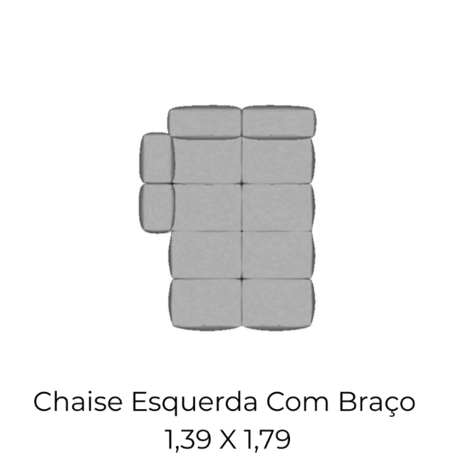 Modulo Sofá Block Chaise Esquerda Com Braço - 1,39 X 1,79