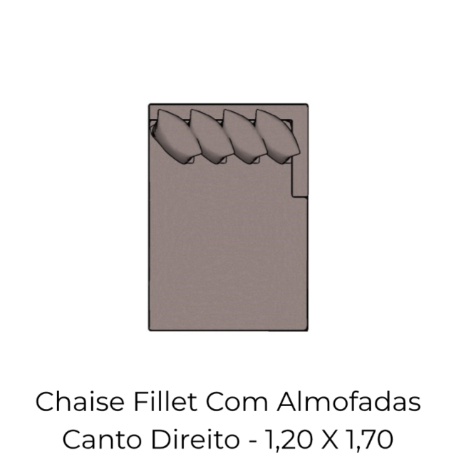 Chaise Fillet Com Almofadao Canto Direito - 1,20 X 1,70