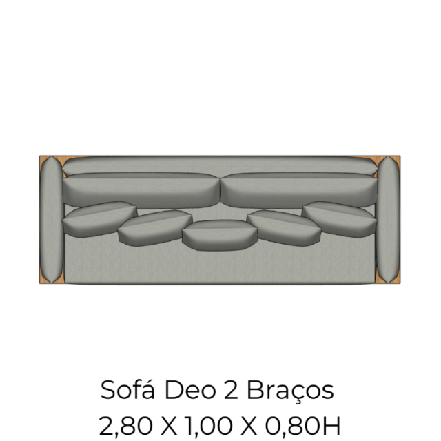 Módulo Sofá Deo 2Br. - 2,80 X 1,00 X 0,80H