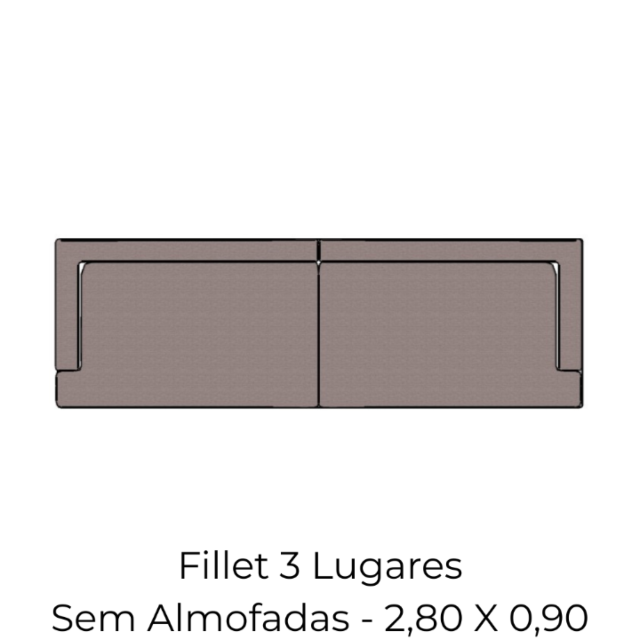 Sofá Fillet 3 Lugares - 2,80 X 0,90