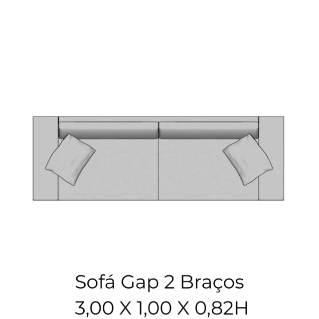 Módulo Sofá Gap 2Br. - 3,00 X 1,00 X 0,82H