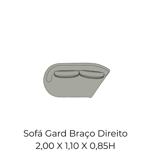 Módulo Sofá Gard 1Br. Dir. - 2,00 X 1,10 X 0,85H