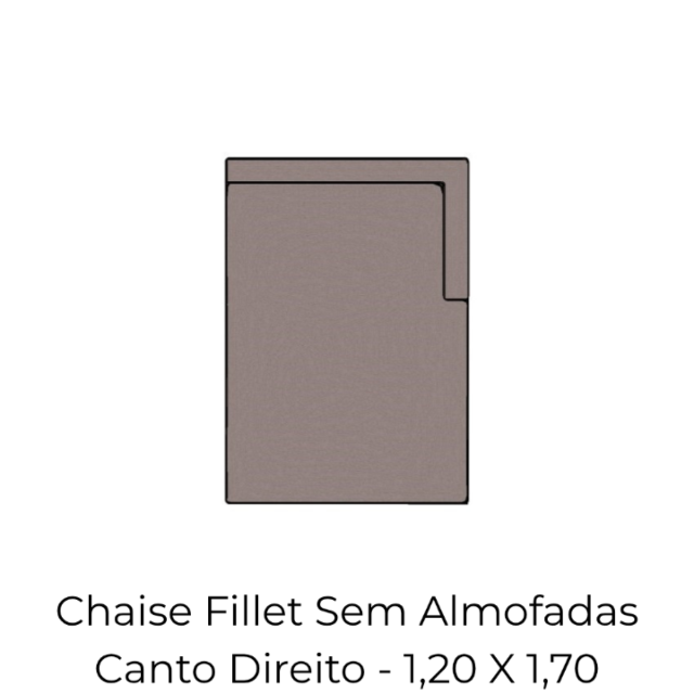 Chaise Fillet Sem Almofadao Canto Direito - 1,20 X 1,70