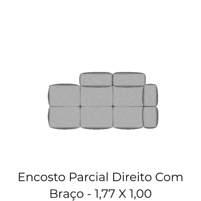 Modulo Sofá Block Encosto Parcial Direito Com Braço - 1,77 X 1,00