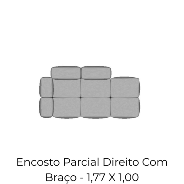 Modulo Sofá Block Encosto Parcial Esquerdo Com Braço - 1,77 X 1,00