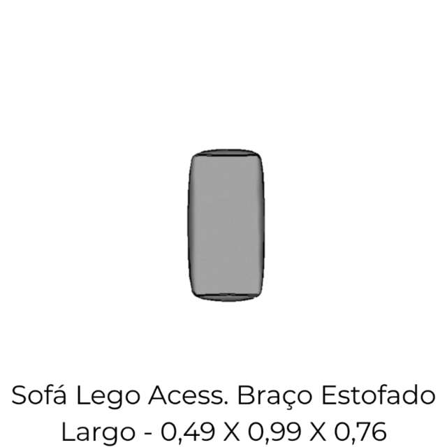 Modulo Sofá Lego Acess. Braço Estofado Largo - ABEL 0,49 X 0,99 X 0,76