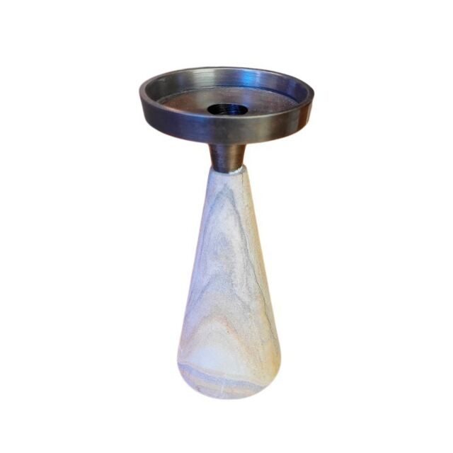 Castiçal De Metal Cica0041 E Pedra Natural SR10669