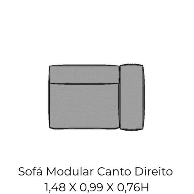Modulo Sofá Modular Canto Direito - CD4 1,48 X 0,99 X 0,76H
