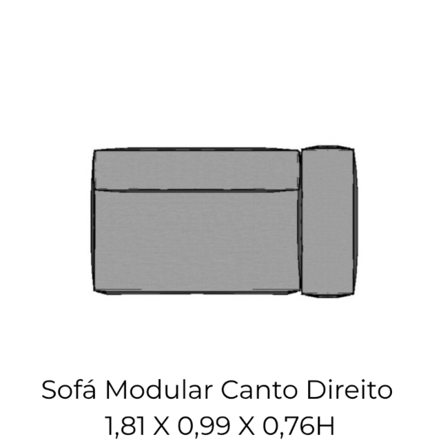 Modulo Sofá Modular Canto Direito - CD6 1,81 X 0,99 X 0,76H