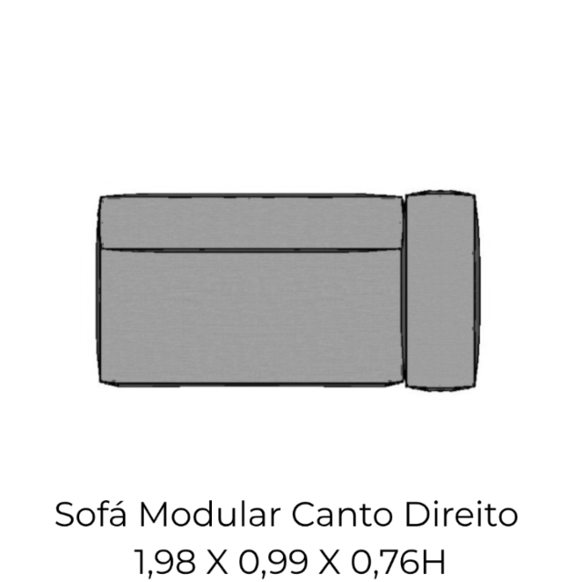 Modulo Sofá Modular Canto Direito - CD7 1,98 X 0,99 X 0,76H