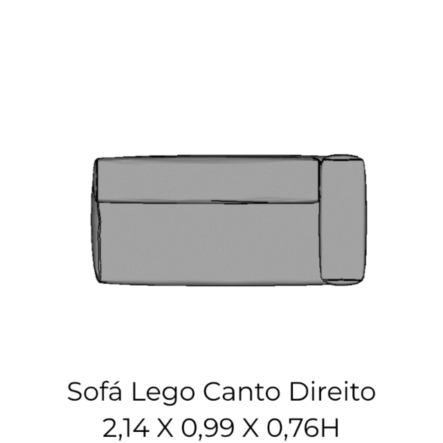 Modulo Sofá Lego Canto Direito - CD8 2,14 X 0,99 X 0,76H