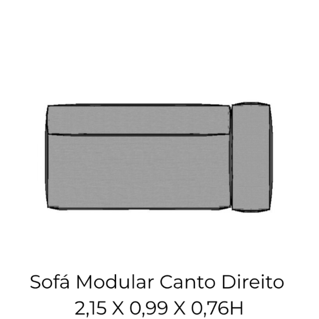 Modulo Sofá Modular Canto Direito - CD8 2,15 X 0,99 X 0,76H