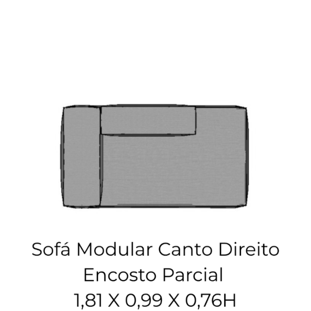 Modulo Sofá Modular Canto Dir Encosto Parcial - CDEP6 1,81 X 0,99 X 0,76H
