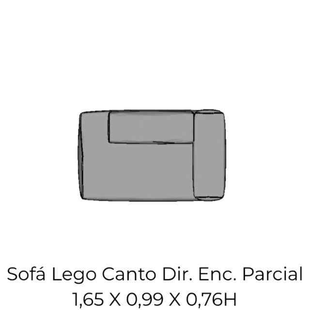 Modulo Sofá Lego Canto Dir Encosto Parcial - CDEP5 1,65 X 0,99 X 0,76H