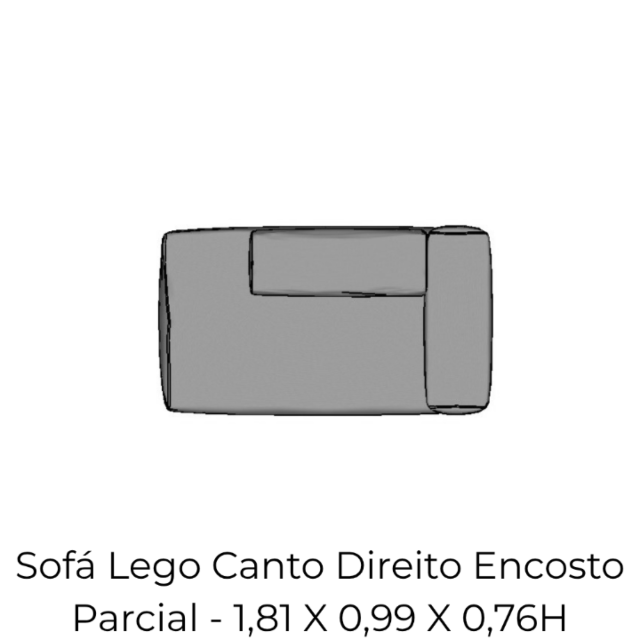 Modulo Sofá Lego Canto Direito Encosto Parcial - CDEP6 1,81 X 0,99 X 0,76H