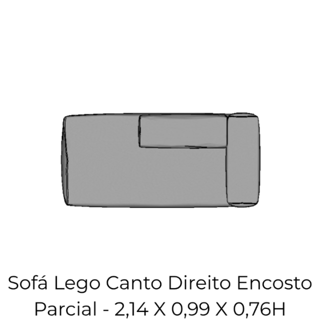 Modulo Sofá Lego Canto Dir Encosto Parcial - CDEP8 2,14 X 0,99 X 0,76H