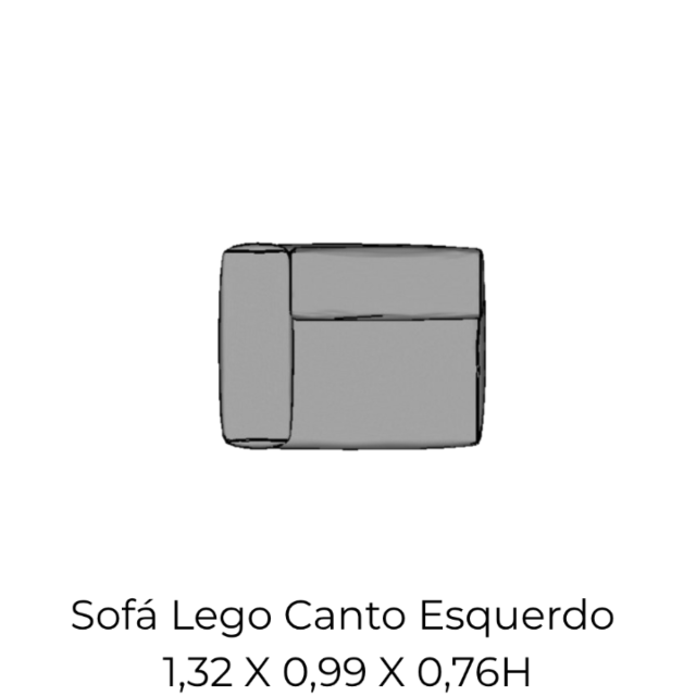 Modulo Sofá Lego Canto Esquerdo - CE3 1,32 X 0,99 X 0,76H