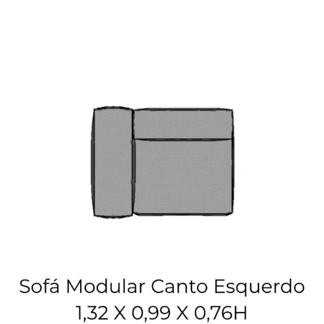Modulo Sofá Modular Canto Esquerdo - CE3 1,32 X 0,99 X 0,76H