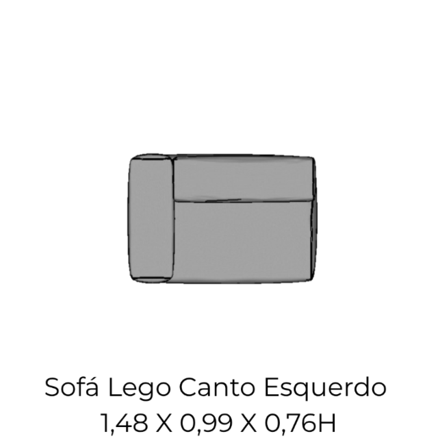 Modulo Sofá Lego Canto Esquerdo - CE4 1,48 X 0,99 X 0,76H