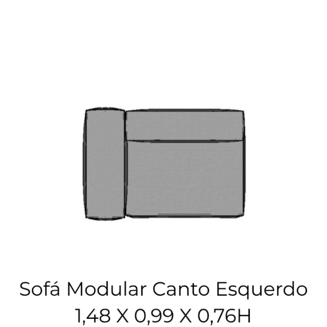Modulo Sofá Modular Canto Esquerdo - CE4 1,48 X 0,99 X 0,76H