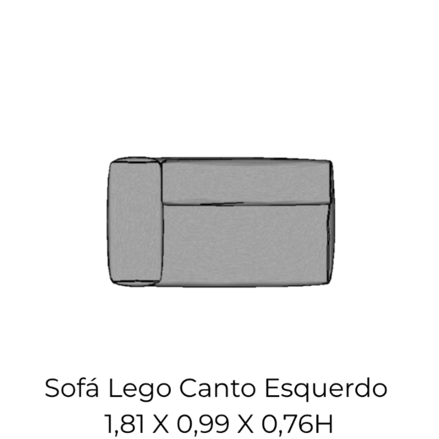 Modulo Sofá Lego Canto Esquerdo - CE6 1,81 X 0,99 X 0,76H