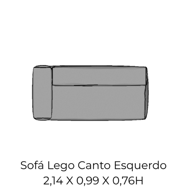 Modulo Sofá Lego Canto Esquerdo - CE8 2,14 X 0,99 X 0,76H