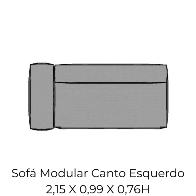 Modulo Sofá Modular Canto Esquerdo - CE8 2,15 X 0,99 X 0,76H