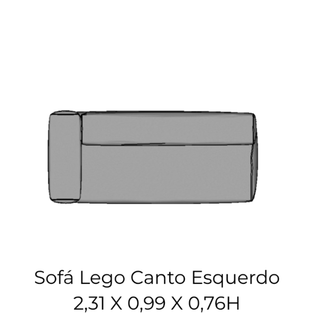 Modulo Sofá Lego Canto Esquerdo - CE9 2,31 X 0,99 X 0,76H
