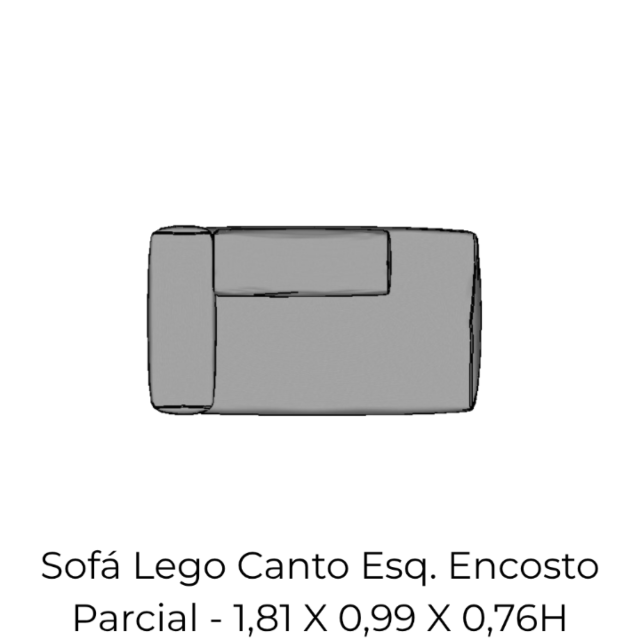 Modulo Sofá Lego Canto Esq Encosto Parcial - CEEP6 1,81 X 0,99 X 0,76H