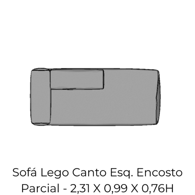 Modulo Sofá Lego Canto Esq Encosto Parci - CEEP9 2,31 X 0,99 X 0,76H