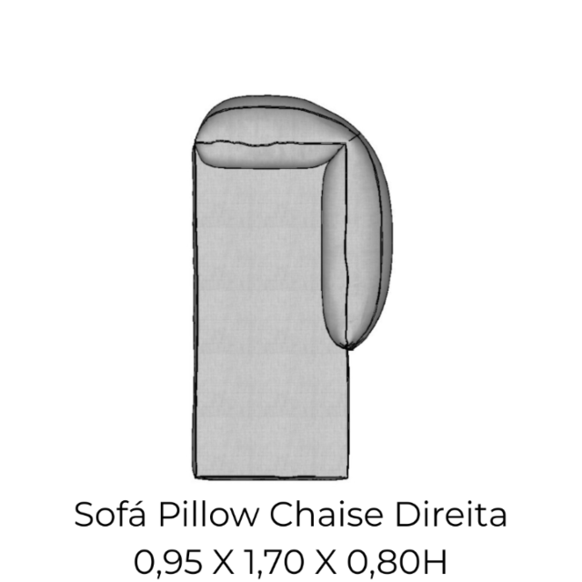 Modulo Sofá Pillow Chaise Direita - CHD095 0,95 X 1,70 X 0,80H