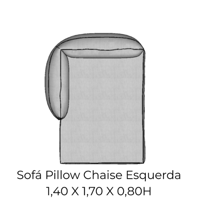 Modulo Sofá Pillow Chaise Esquerda - CHE140 1,40 X 1,70 X 0,80H