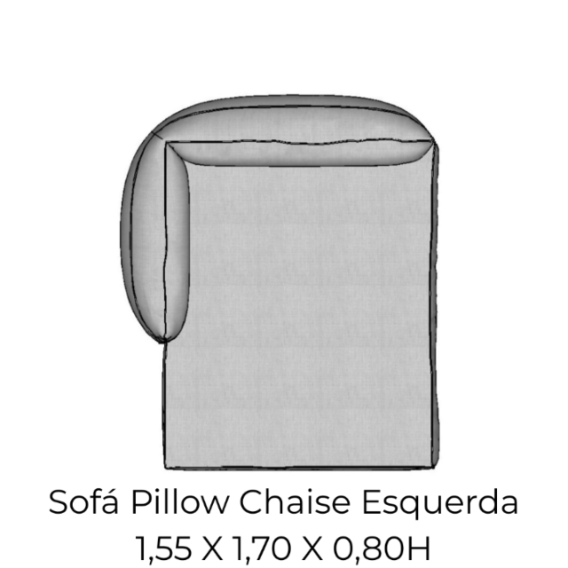 Modulo Sofá Pillow Chaise Esquerda - CHE155 1,55 X 1,70 X 0,80H