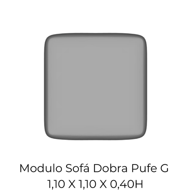 Modulo Sofá Dobra Pufe G - 1,10 X 1,10 X 0,40H