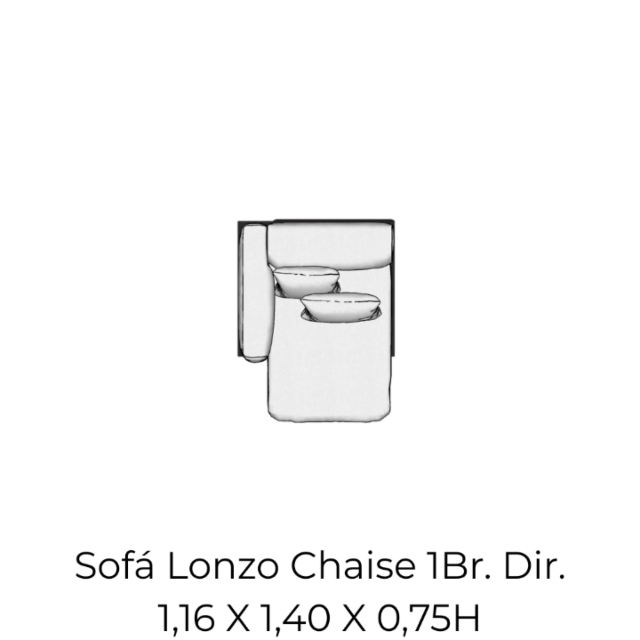 Módulo Sofá Lonzo Chaise 1Br. Dir. 1,16 X 1,40 X 0,75H
