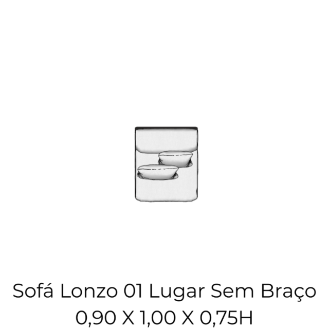 Módulo Sofá Lonzo 01 Lugar Sem Braço - 0,90 X 1,00 X 0,75H