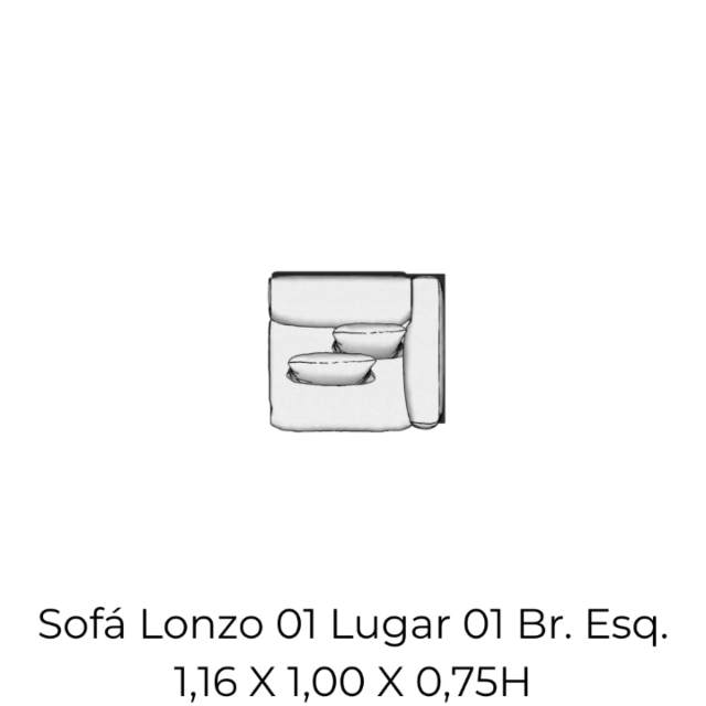 Módulo Sofá Lonzo 01 Lugar 01 Br. Esq. 1,16 X 1,00 X 0,75H