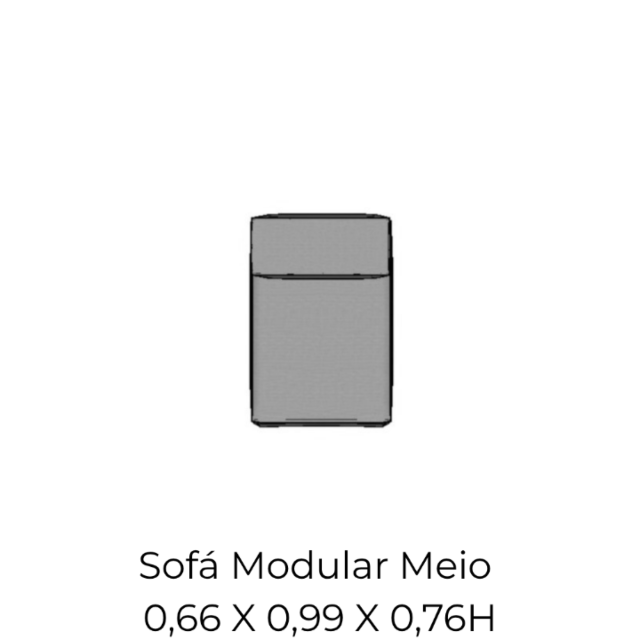 Modulo Sofá Modular Meio - M0 0,66 X 0,99 X 0,76H