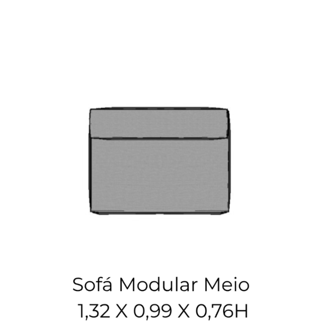 Modulo Sofá Modular Meio - M3 1,32 X 0,99 X 0,76H