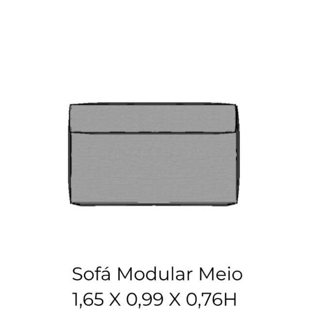 Modulo Sofá Modular Meio - M5 1,65 X 0,99 X 0,76H