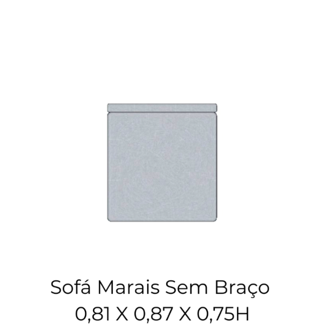 Modulo Sofá Marais Sem Braço - 0,81 X 0,87 X 0,75H