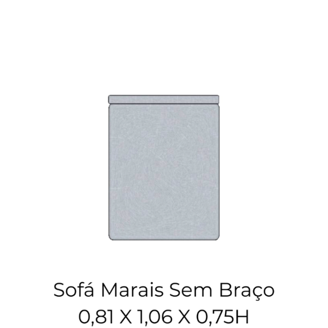 Modulo Sofá Marais Sem Braço - 0,81 X 1,06 X 0,75H