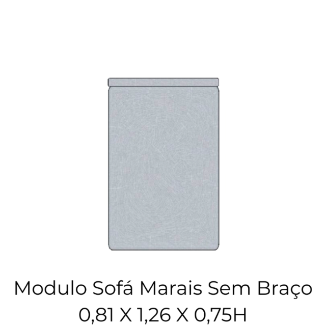 Modulo Sofá Marais Sem Braço - 0,81 X 1,26 X 0,75H