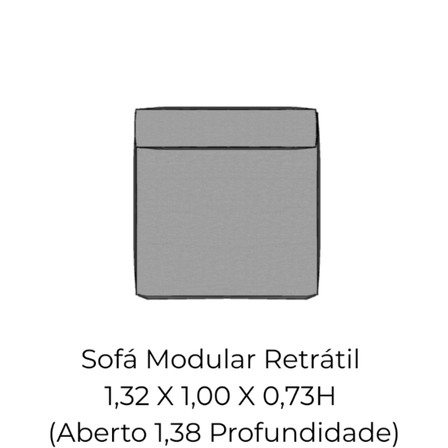 Modulo Sofá Modular Retratil - MIR3 1,32 X 1,00 X 0,73H (Aberto 138 Prof)