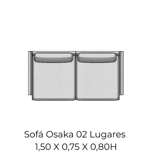 Sofá Osaka 02 Lugares - 1,50 X 0,75 X 0,80H