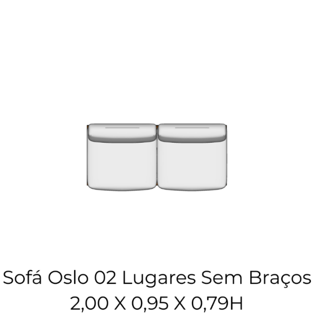 Modulo Sofá Oslo 02 Lugares Sem Braços - 2,00 X 0,95 X 0,79H