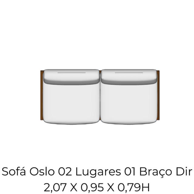 Modulo Sofá Oslo 02 Lugares 01 Braço Dir - 2,07 X 0,95 X 0,79H