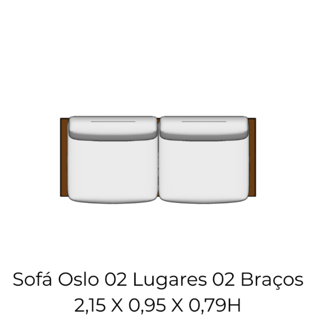 Modulo Sofá Oslo 02 Lugares 02 Braços - 2,15 X 0,95 X 0,79H