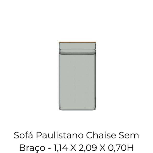 Módulo Sofá Paulistano Chaise Sem Braço - 1,14 X 2,09 X 0,70H